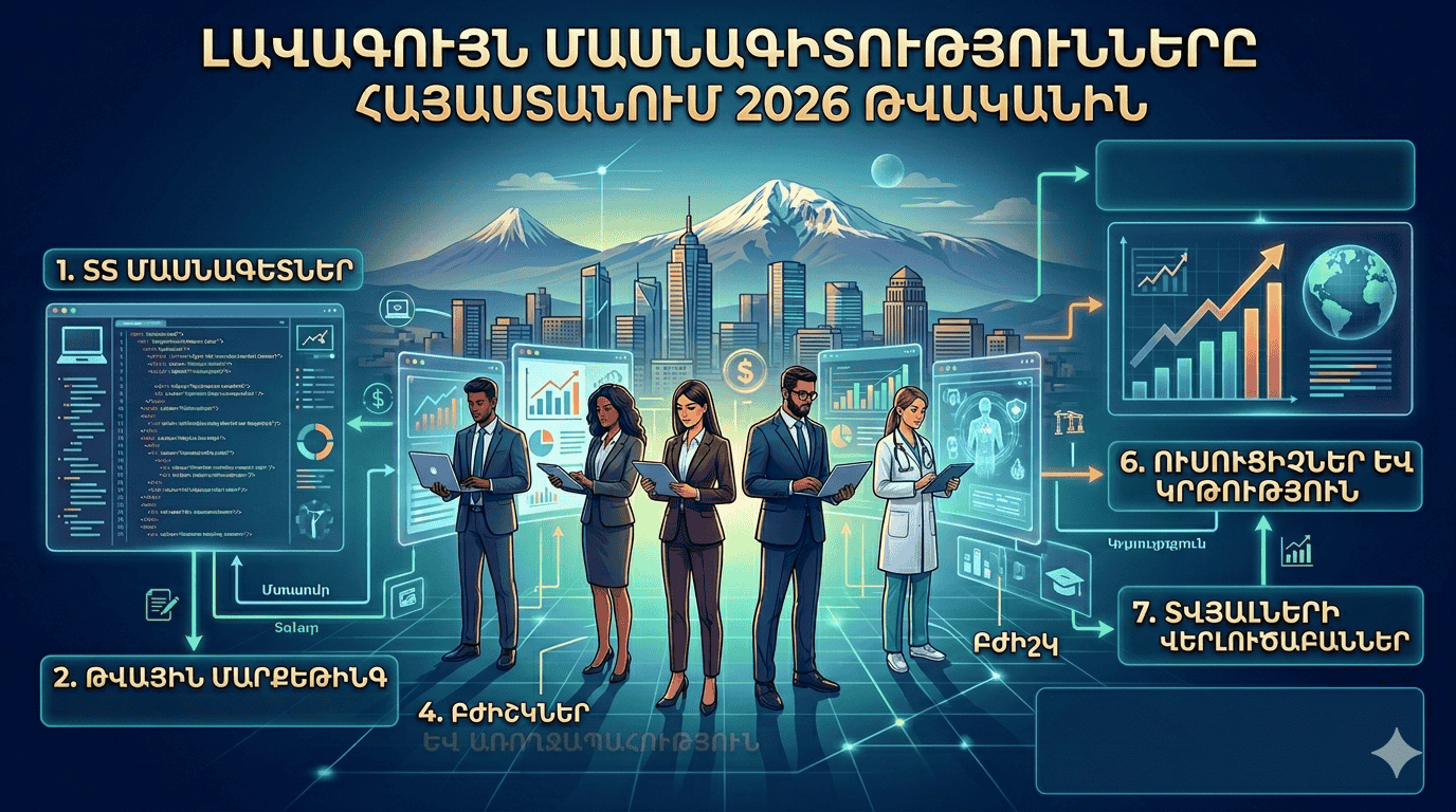 Լավագույն մասնագիտությունները Հայաստանում 2026 թվականին